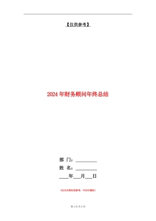 2024年财务顾问年终总结