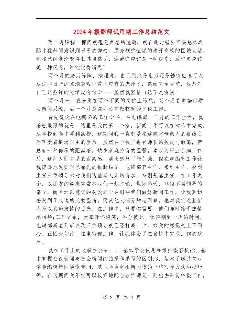 2024年摄影师试用期工作总结范文_第2页