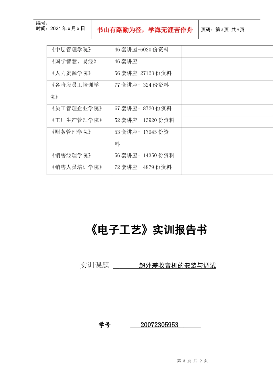 超外差收音机的安装与调试实训报告书_第3页