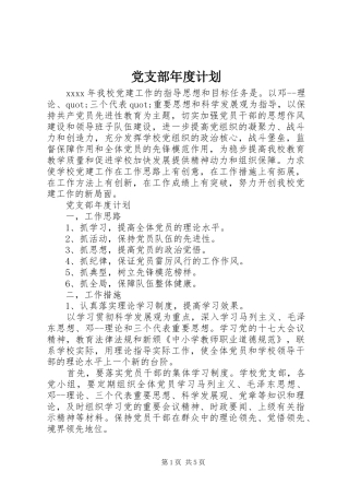 党支部年度计划