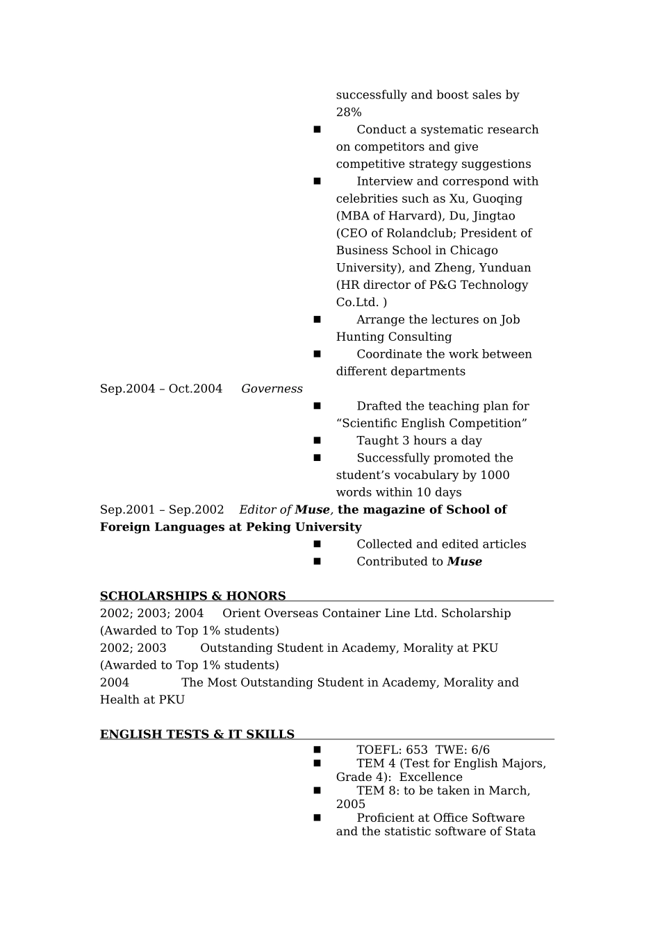 英文简历模版_第2页