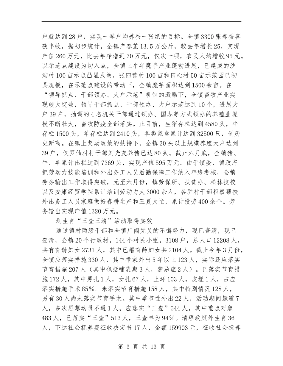 沈坝镇上半年工作总结_第3页