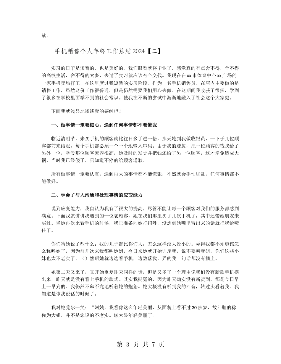 手机销售个人年终工作总结2024_第3页