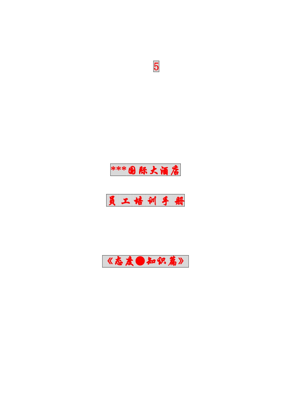 某某国际大酒店员工态度培训手册_第1页