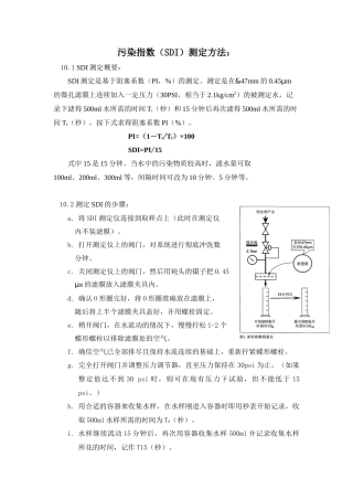 污染指数（SDI）测定方法：