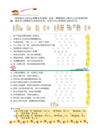 我知道自己的EQ指数有多高吗