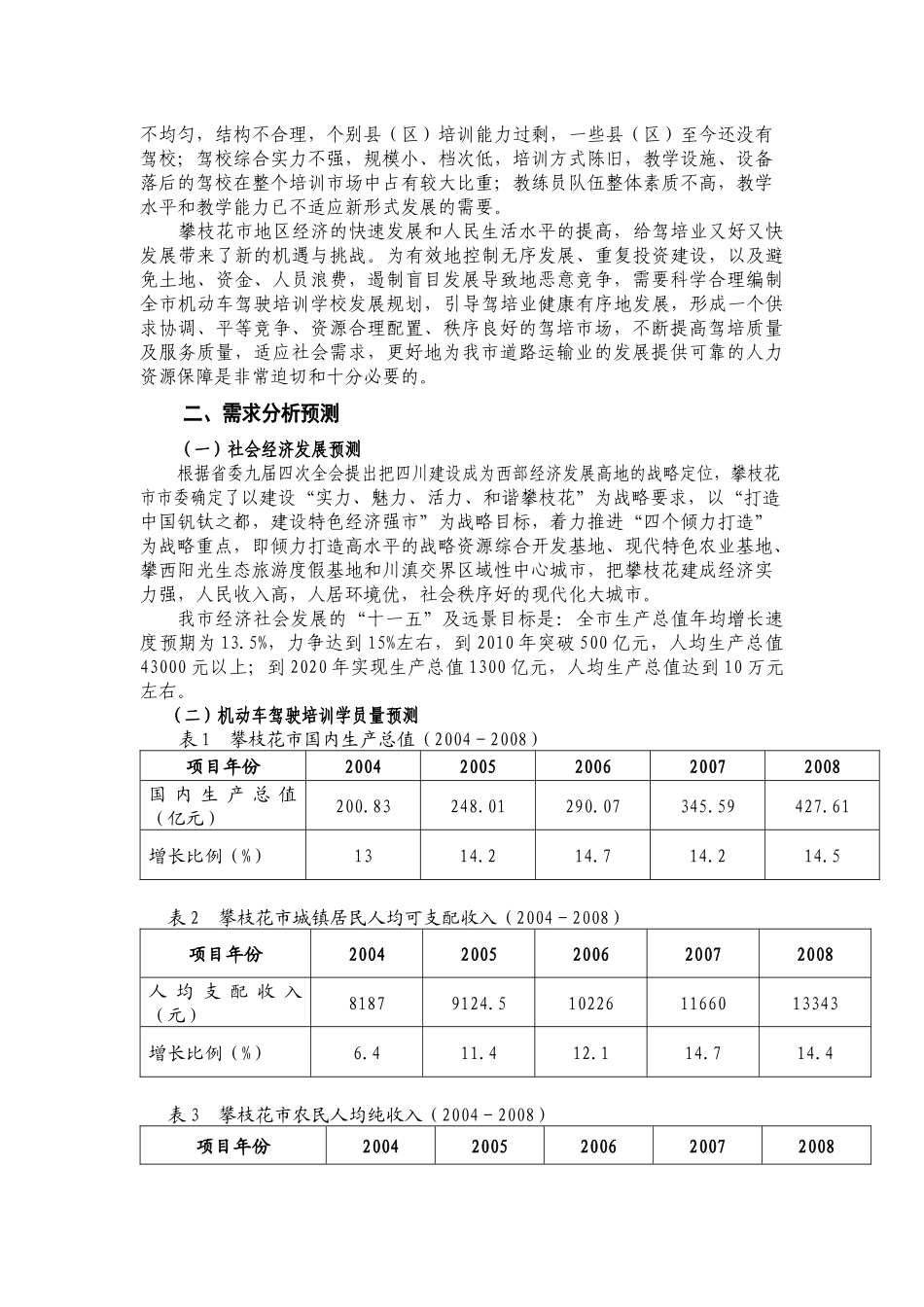 攀枝花市机动车驾驶员培训业发展规划_第2页
