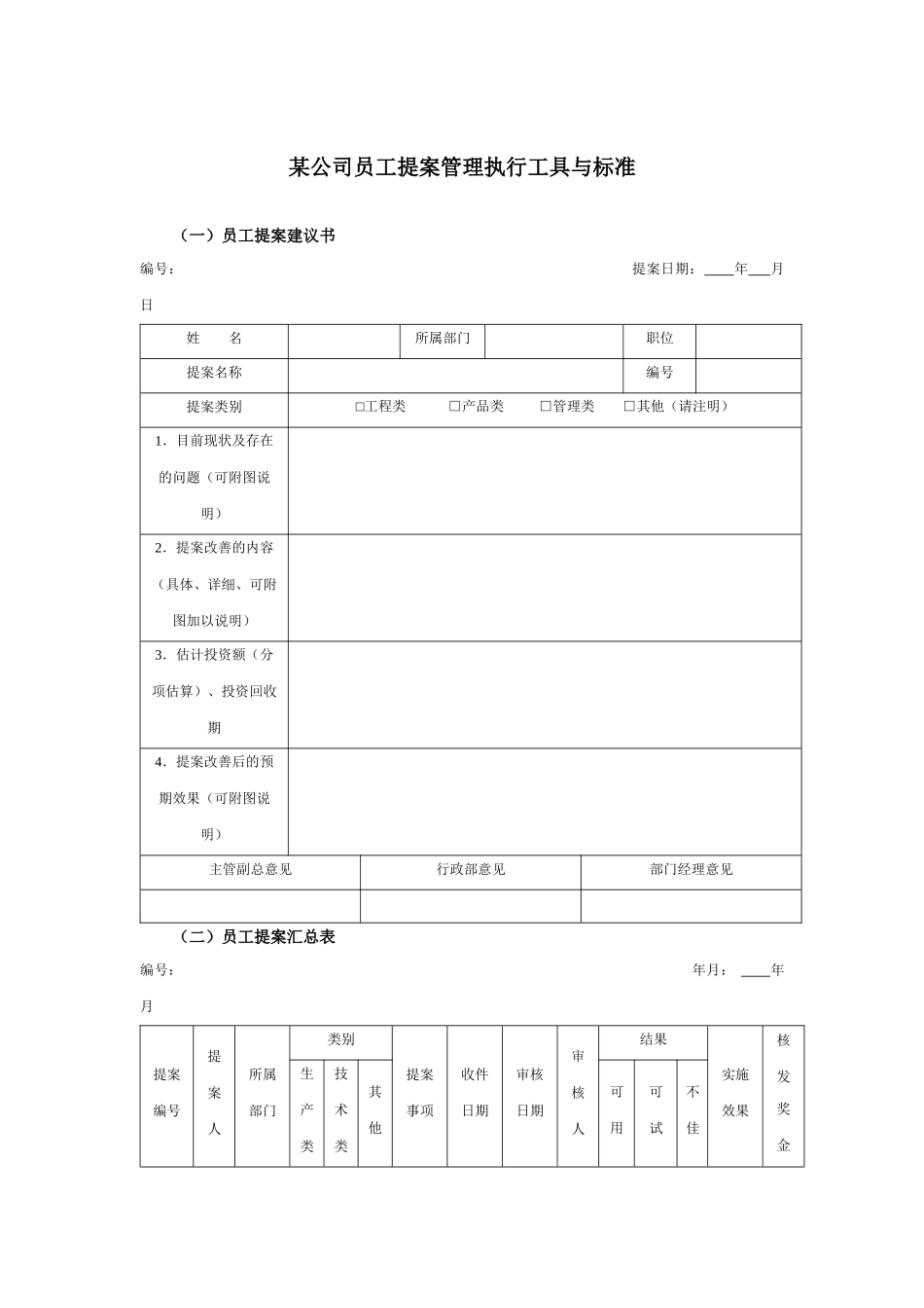 某集团公司员工提案管理表件与标准_第1页