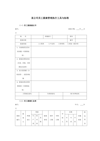 某集团公司员工提案管理表件与标准
