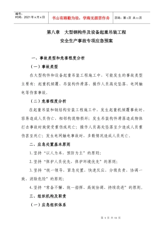 起重吊装专项应急预案