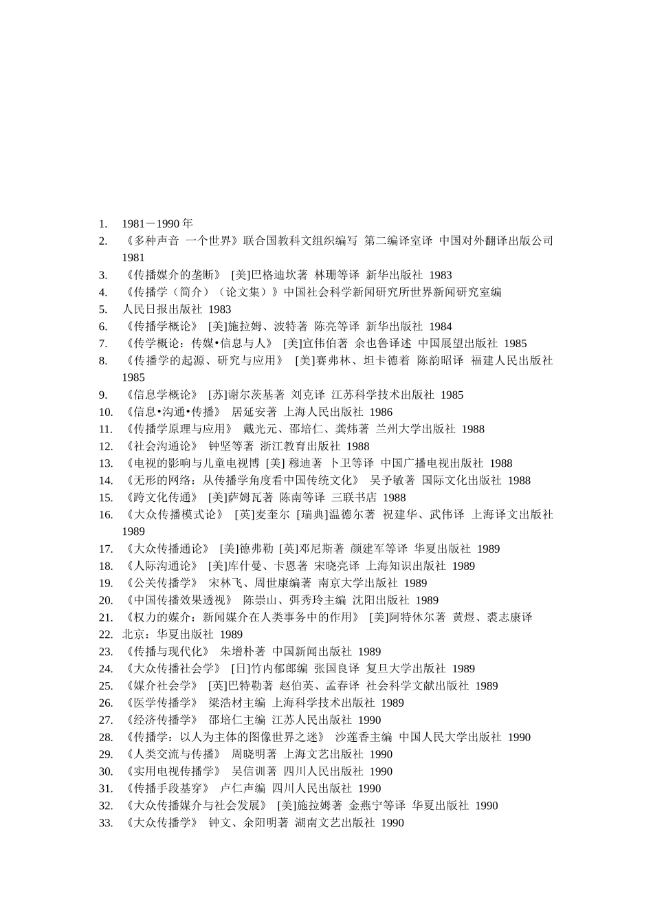 传媒人必读的传媒书籍_第1页