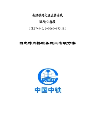 大临铁路白龙特大桥桩基施工专项方案