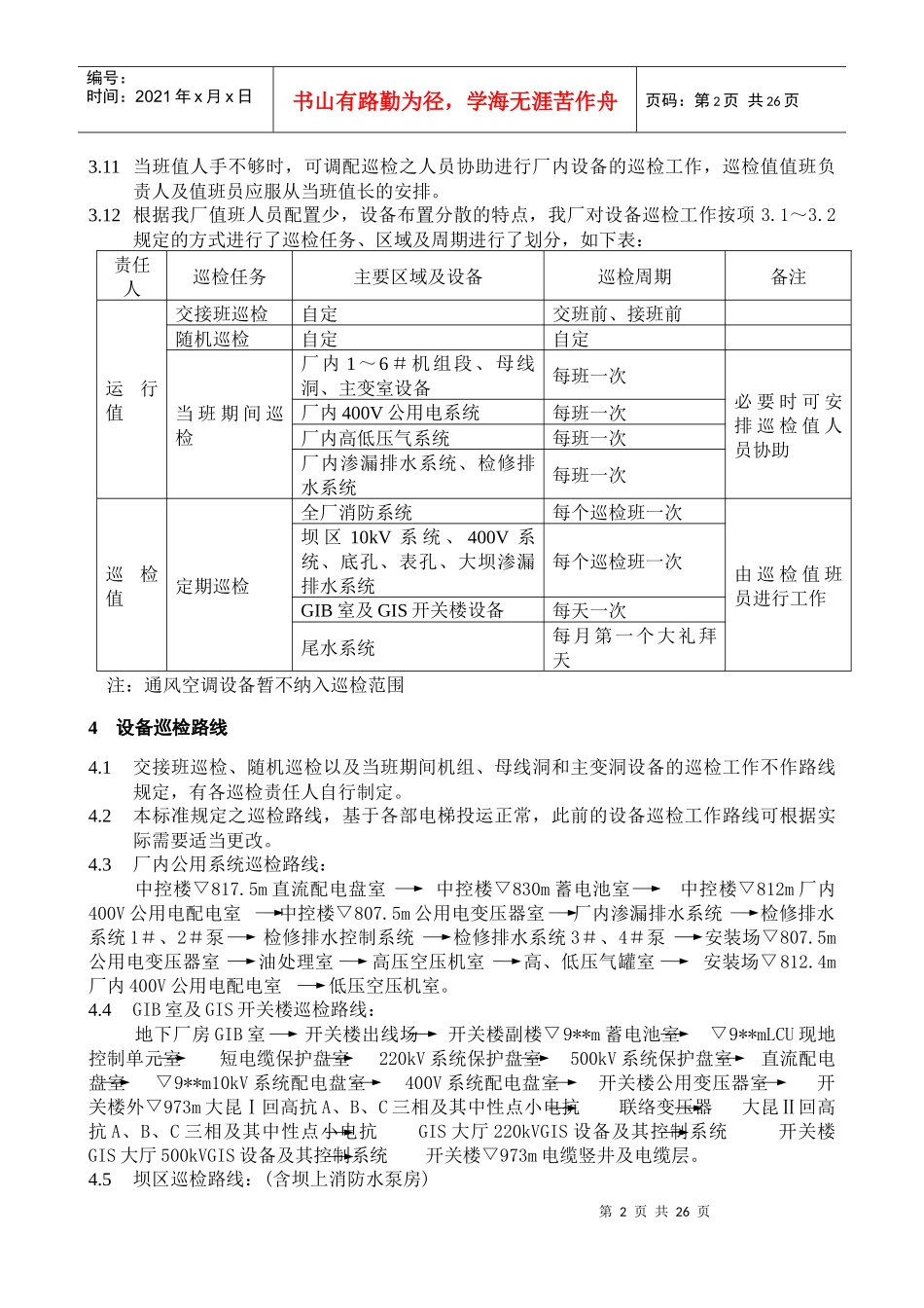 运行部设备巡检项目标准(修改稿)_第2页