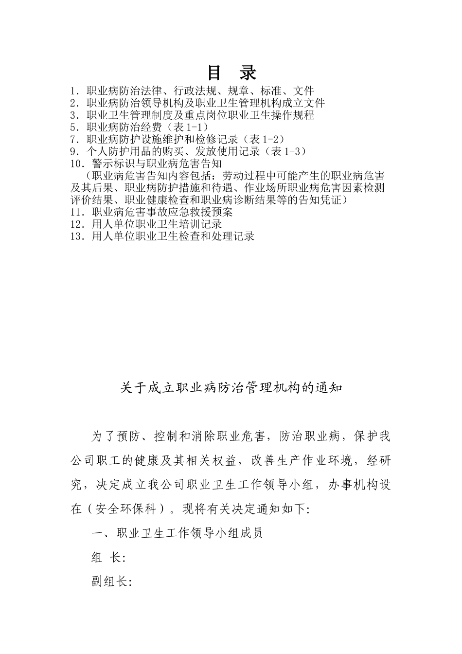 职业卫生管理档案模板(35页)_第2页