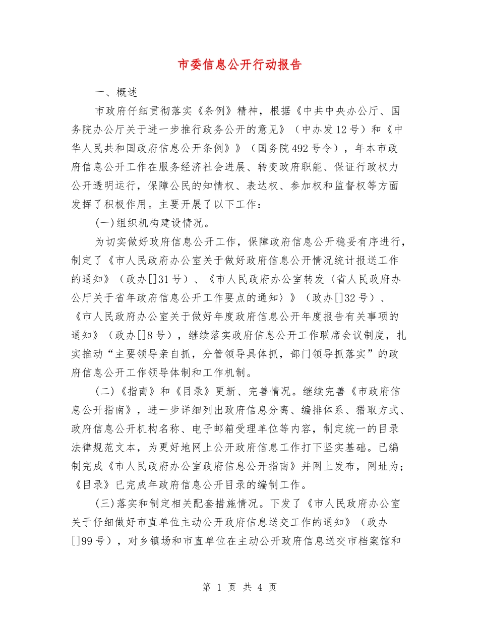 市委信息公开行动报告_第1页