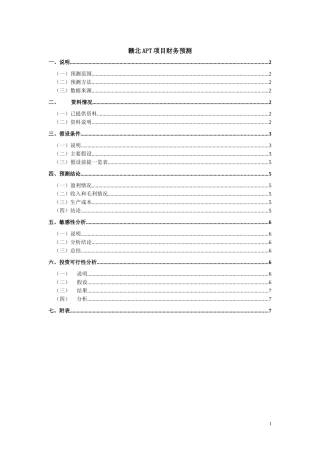 赣北APT项目财务预测041006
