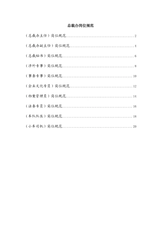 著名集团公司完整岗位说明书-职能部门-总裁办