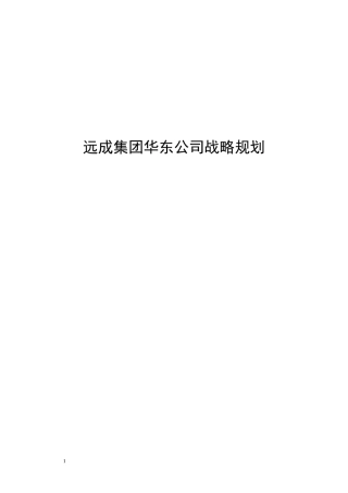 远成咨询-远成集团华东公司战略规划