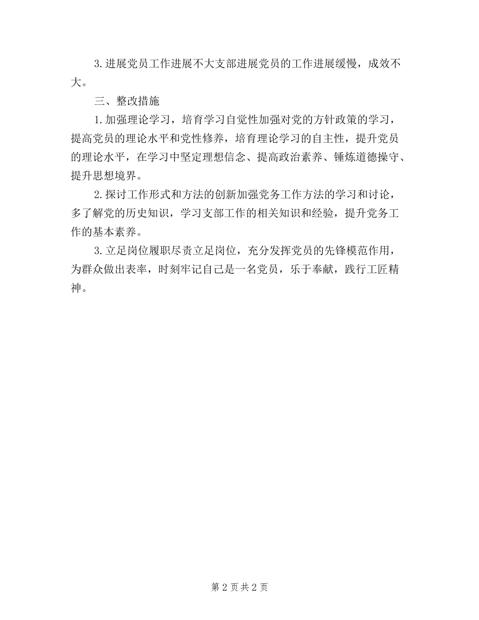 2024年民主评议党员支部对照检查情况汇报_第2页