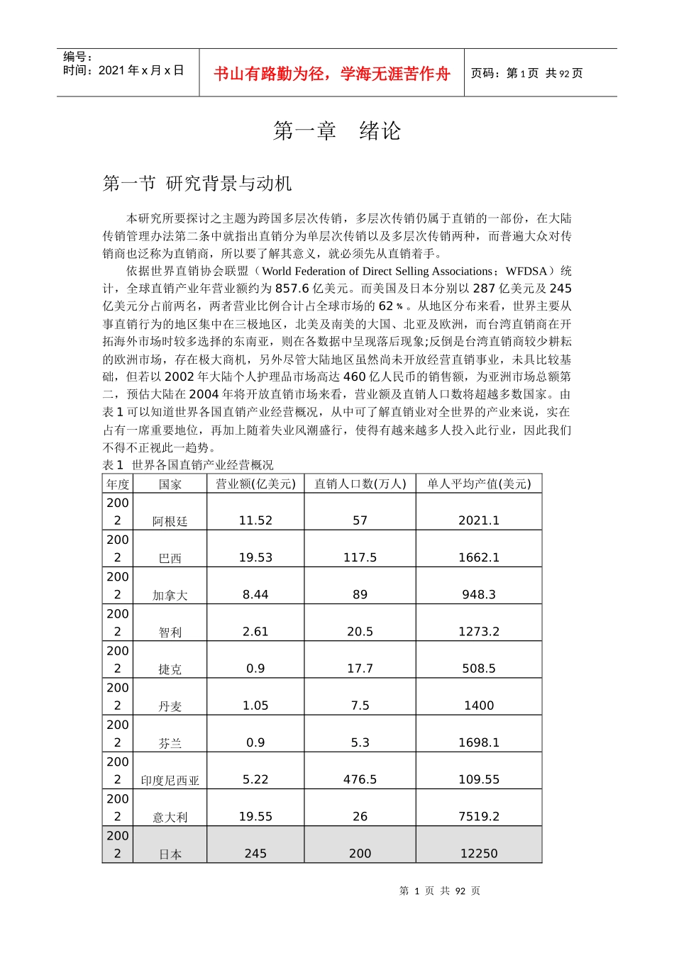 跨国多层次传销商大陆市场经营策略探讨_第1页