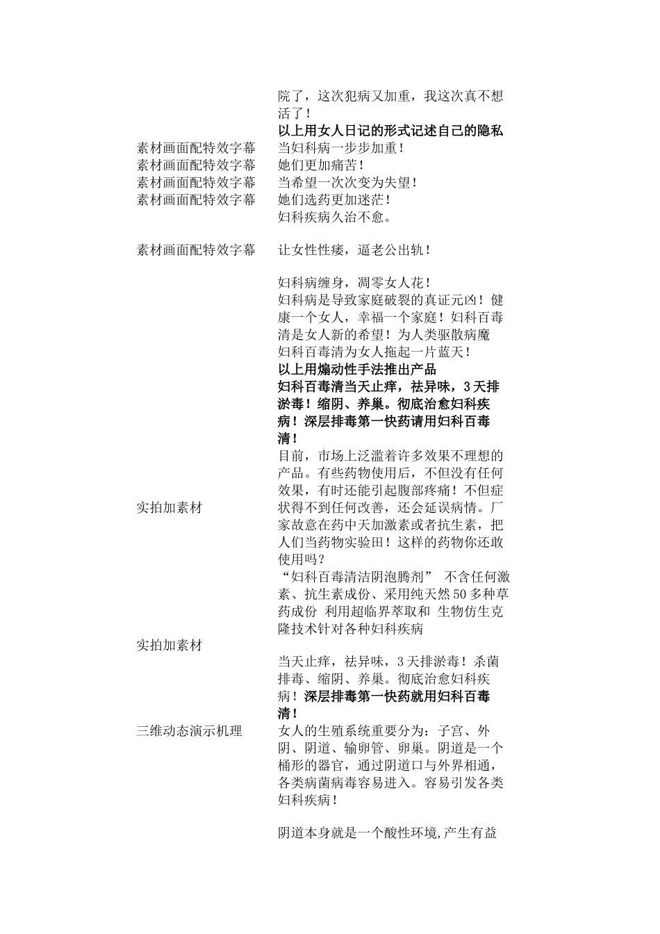 妇科百毒清电视广告文案（2）_第2页