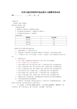 某装饰市场品推中心薪酬考核体系