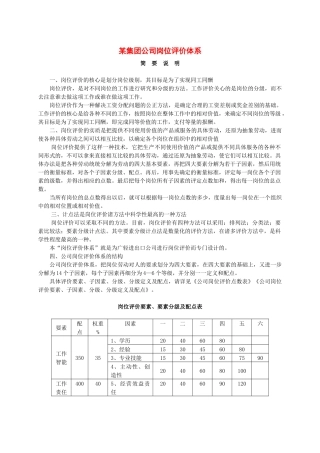 某集团公司岗位评价系统