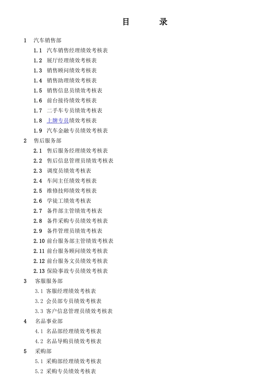 某某汽车公司岗位员工绩效考核表_第2页
