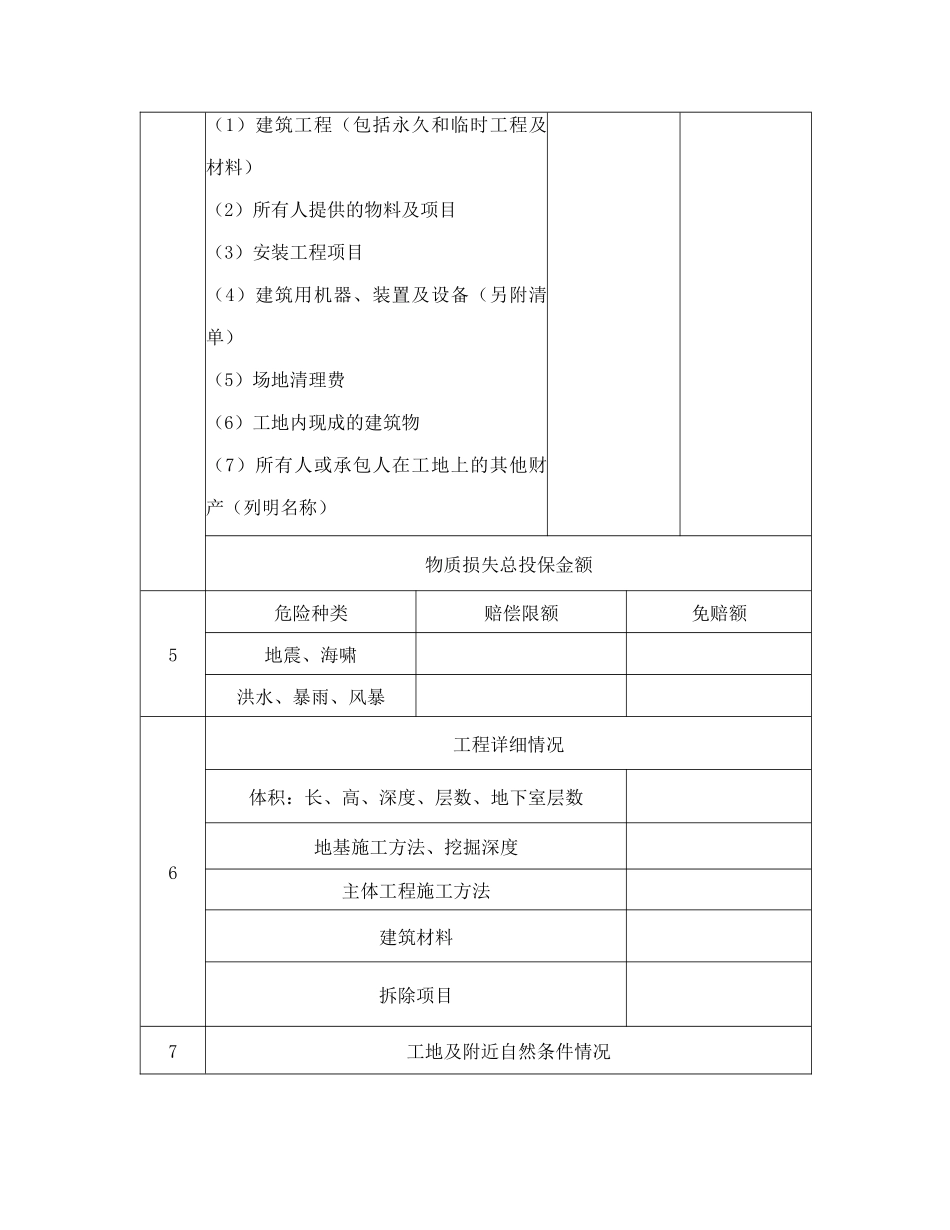 投保申请书(建筑工程)_第2页