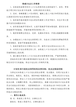 某街道计生办工作职责概述