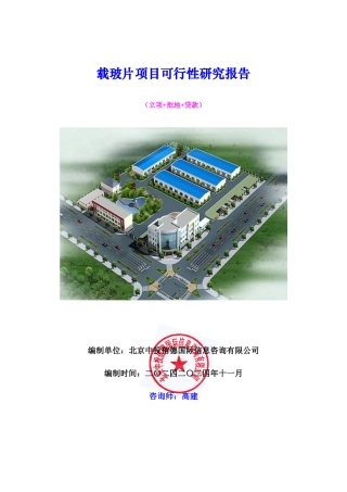 载玻片项目可行性研究报告
