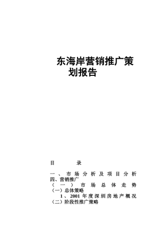 东海岸营销推广策划报告页