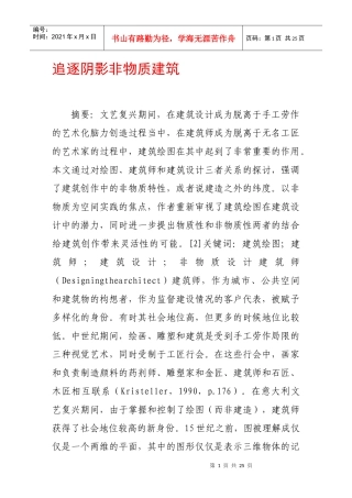 追逐阴影非物质建筑