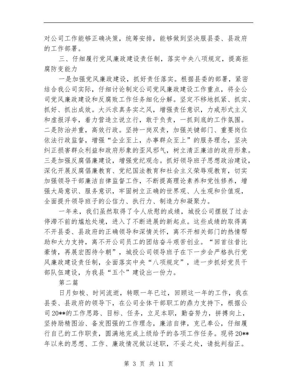 城投公司班子述职报告_第3页