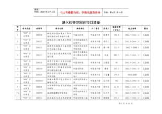 进入检查范围的项目清单