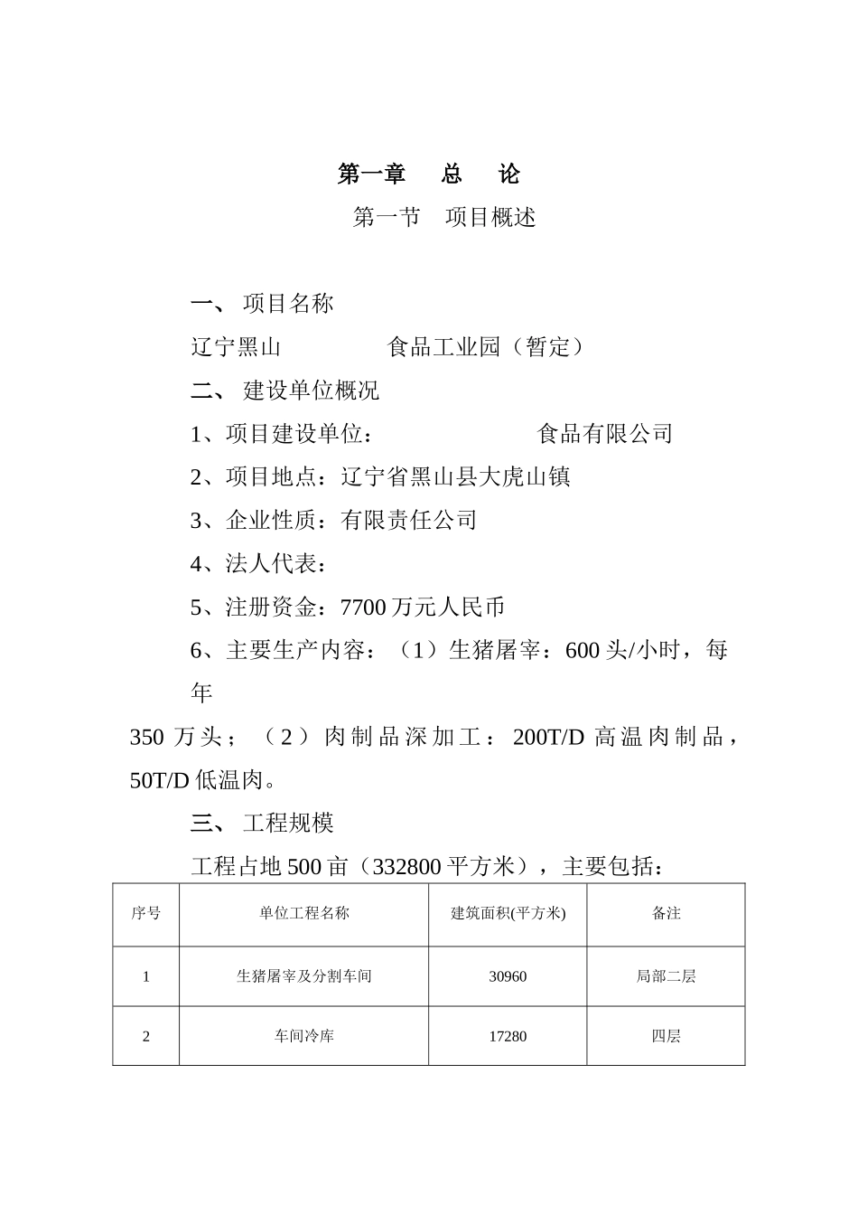 辽宁某生猪屠宰及肉制品深加工项目建议书_第2页
