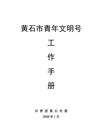 青年文明号手册-青年文明号工作手册