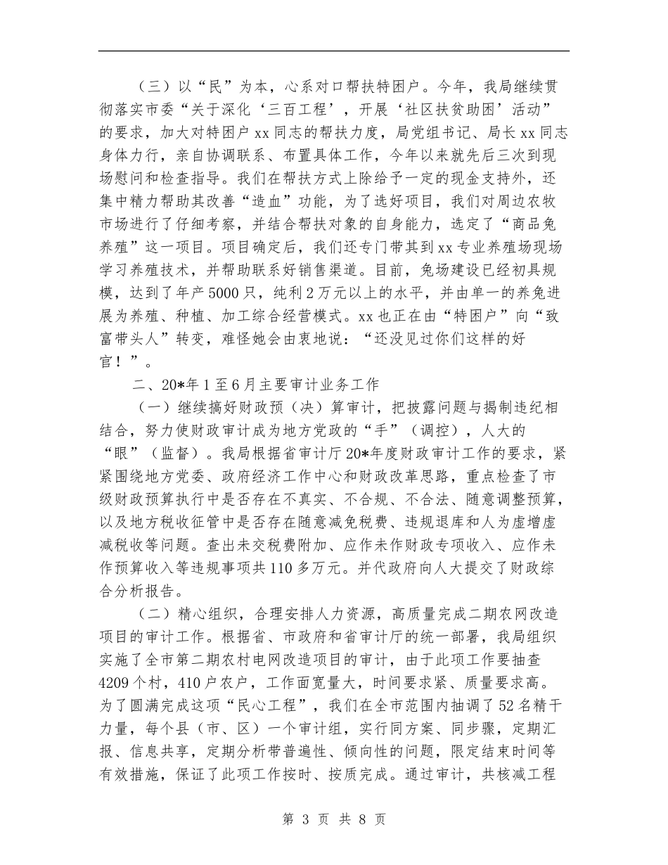 市审计局财务上半年工作总结【新版】_第3页