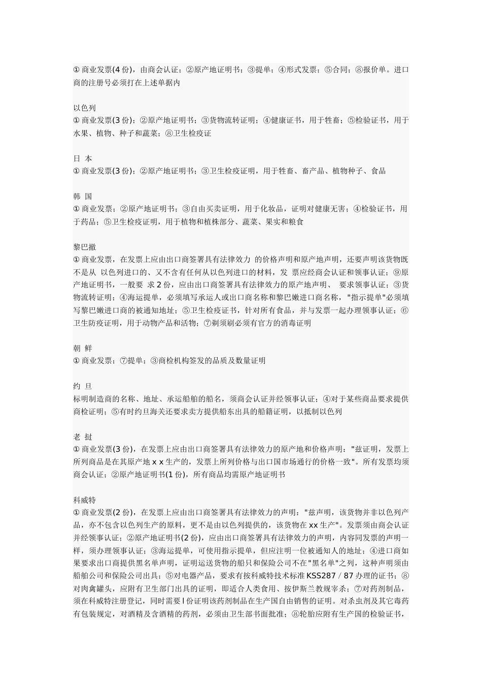 各国对进口单证的相关要求6530813155_第2页