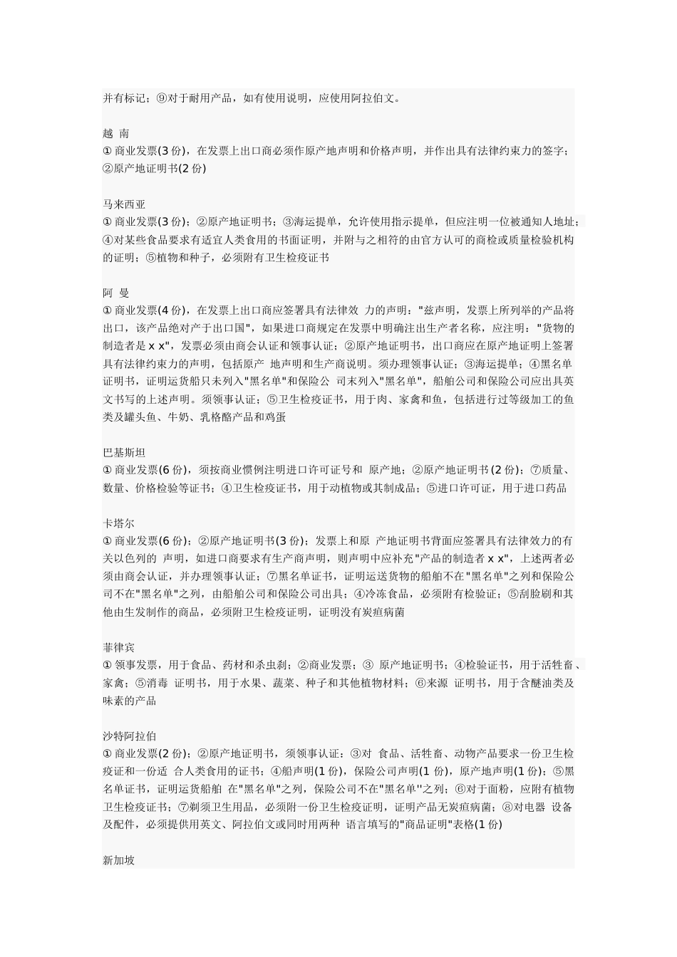 各国对进口单证的相关要求6530813155_第3页