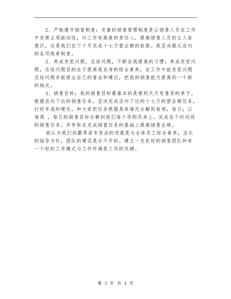 专卖店月度工作计划_第3页