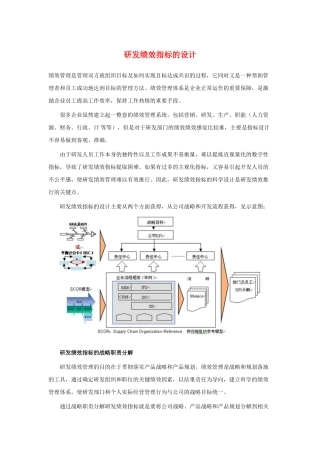 研发绩效指标的设计