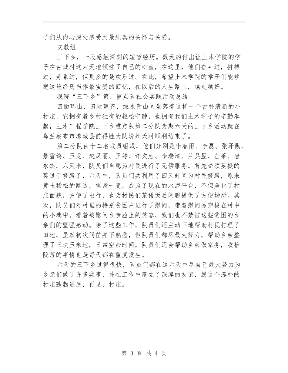 2024“三下乡”社会实践活动总结两篇_第3页