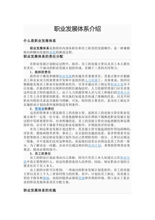 职业发展体系