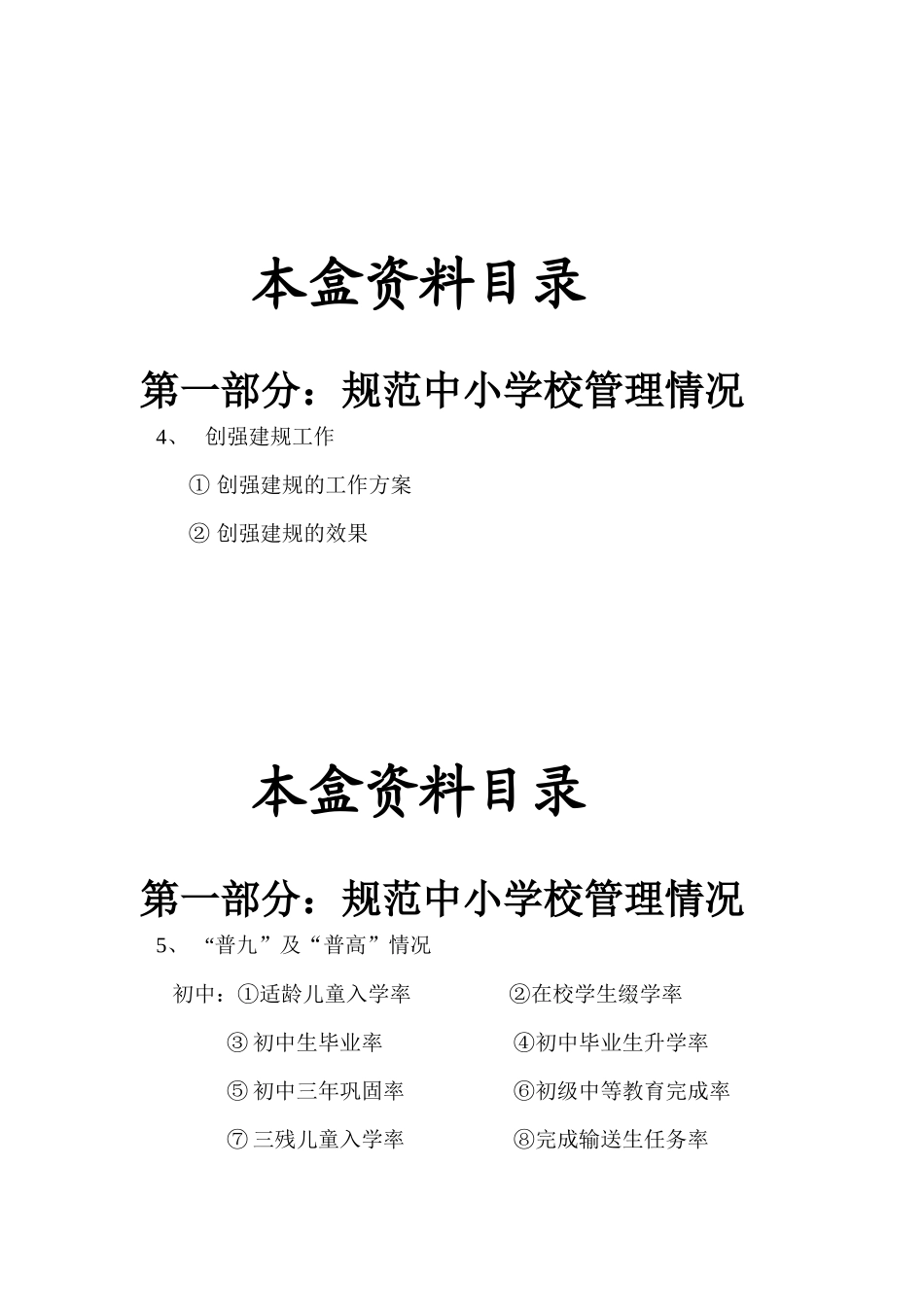 校长考核资料本盒资料目录_第2页