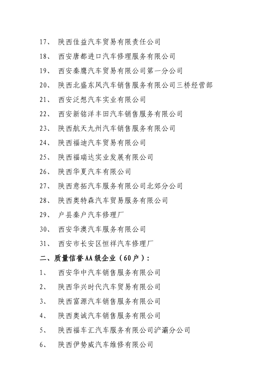 西安市二类以上维修企业质量信誉考核结果_第2页