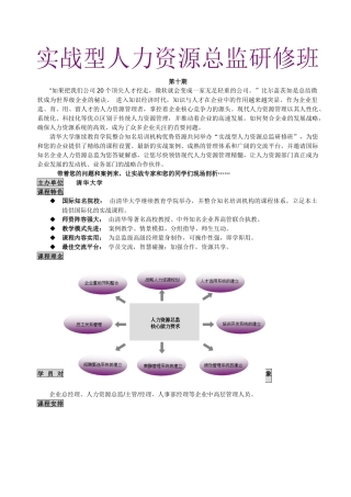 清华大学人力资源总监研修班10期（TY）