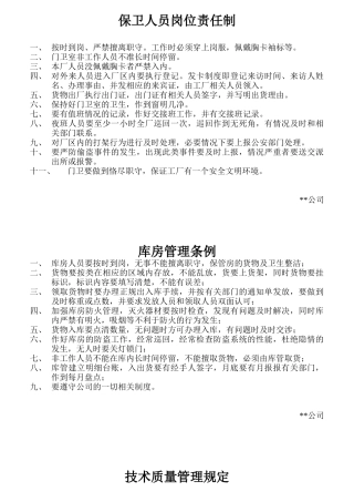 某织纺公司岗位责任制汇编