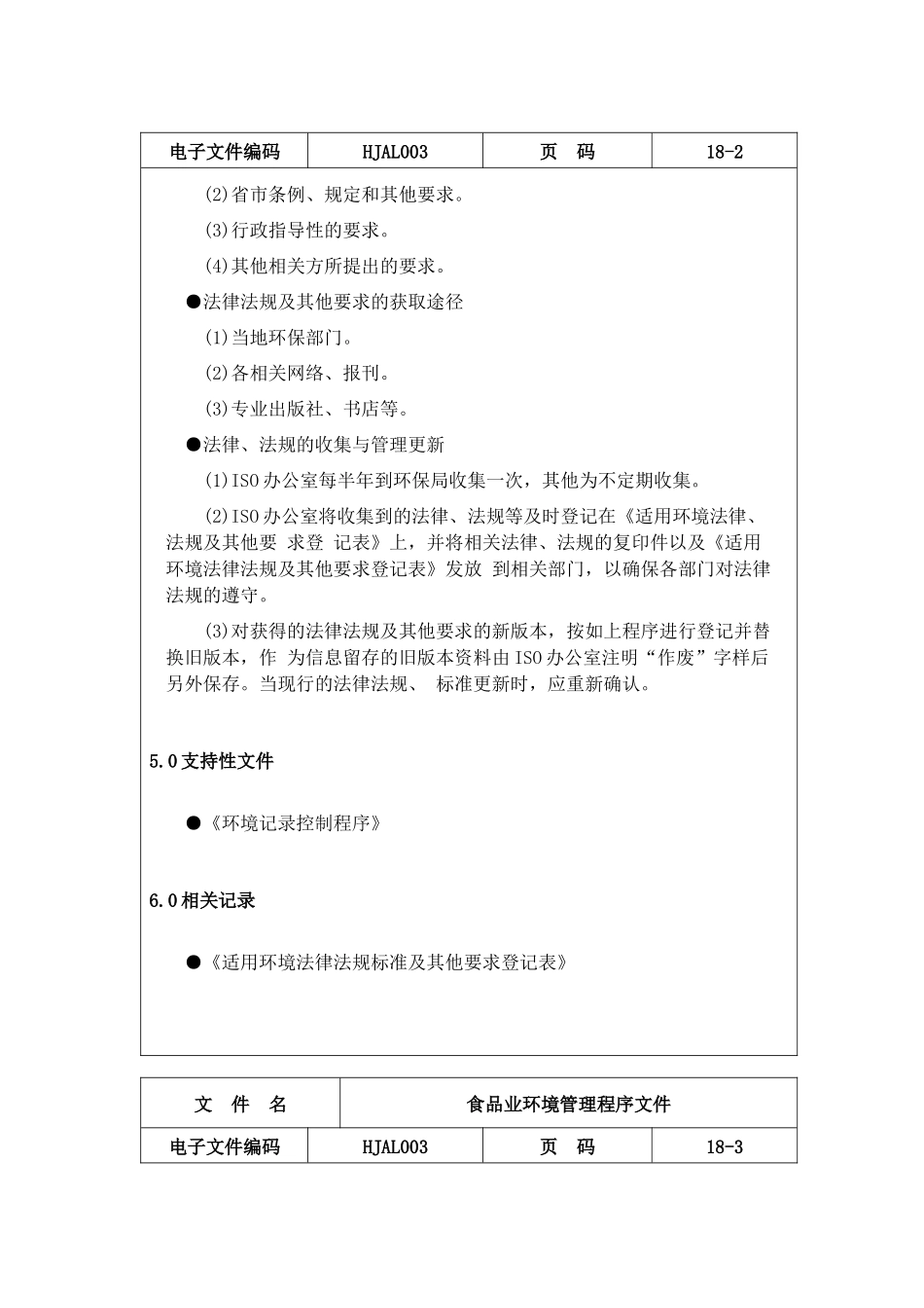 食品业环境管理程序文件(1)_第2页