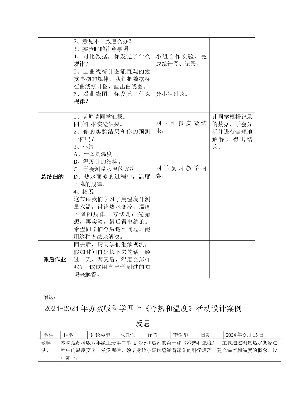 2024-2024年苏教版科学四上《冷热与温度》教案设计_第3页